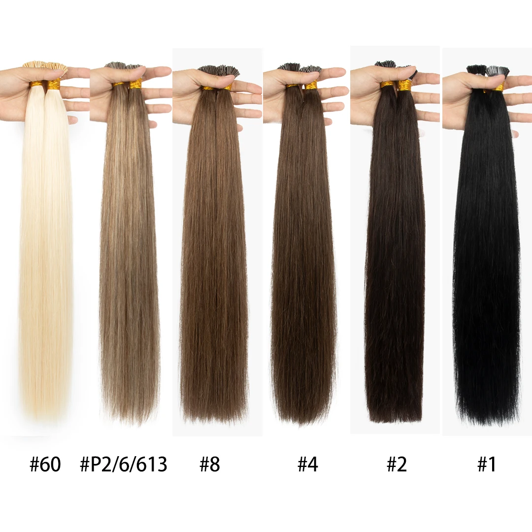 Hot Selling Bone Straight Donor Human Hair Extension i Tip Hair Indian Cuticle Aligned Virgin Hair Micro Link i tips