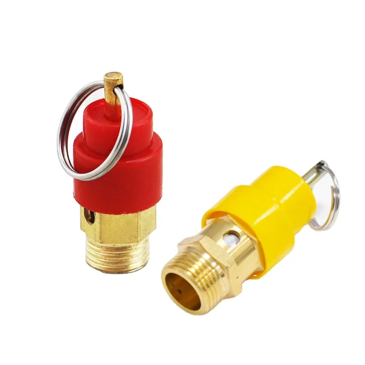 Spring Type Industrial Air Compressor Safety Valve Mini Pressure Relief Valve Pull Ring Pressure Relief Valve