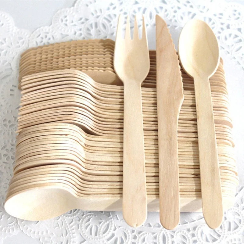Cheap Price A Grade Disposable Wooden Cutlery Sets For Party Cutlery