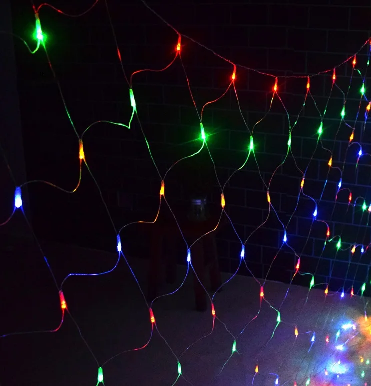 Solar Power LED Net Mesh Light Fairy String Decorative Lights 192 LEDs Safe Voltage for Christmas Outdoor Garden Decorations