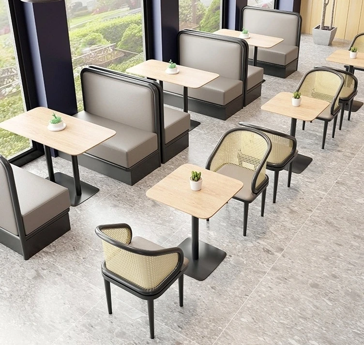 Customized restaurant tables and chairs dessert burger western restaurant dining chairs restaurant furniture booth seat sofa