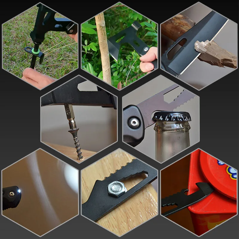 Amazon Hot Selling Stainless Steel Tomahawks Hammer Knife Pliers Screwdriver Set With LED lights Tomahawks Hammer