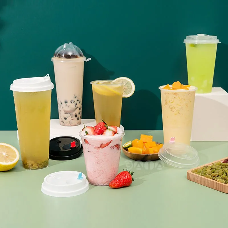 Manufacturer Disposable PP Hard Cups Custom Glass Plastic Injection Bubble Tea Cup With Lids