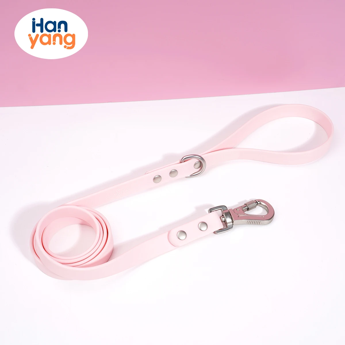 Custom pet accessories products pure color soft pvc coated dog collar leash harness set for dog running walking training hiking