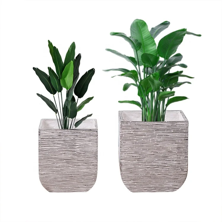 2024 Wholesale Giant Modern Decoration Fiberglass Vase Garden Planters Handmade for Plant