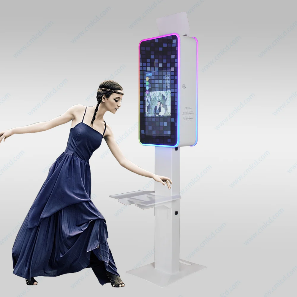 Mini Photo Booth for Small Parties: Magic Mirror Selfie Station with Touch Screen, LED Frame - Ready to Rent/Purchase