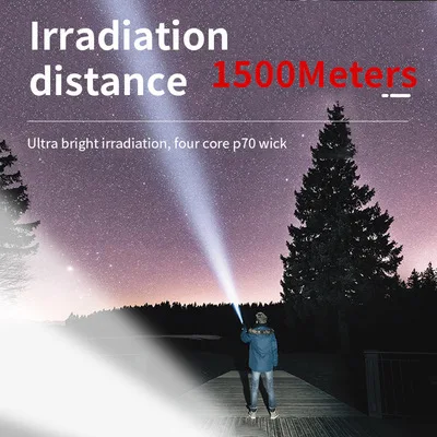strong light searchlight waterproof long-range rechargeable portable lamp outdoor multi-function lighting LED flashlight