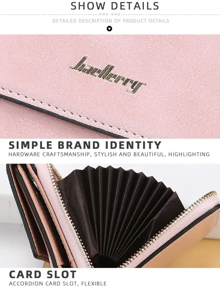 Baellerry New Style PU Leather Short Section Credit Bank Business ID Card Holder Wallet For Women,Ladies Card Case Wholesale