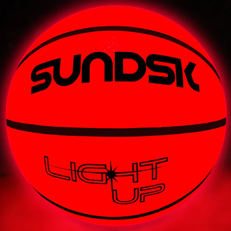 Size 3 5 6 7 led glowing light glow up glow in the dark basketball ball for Kids Age 8 Years Old and Up