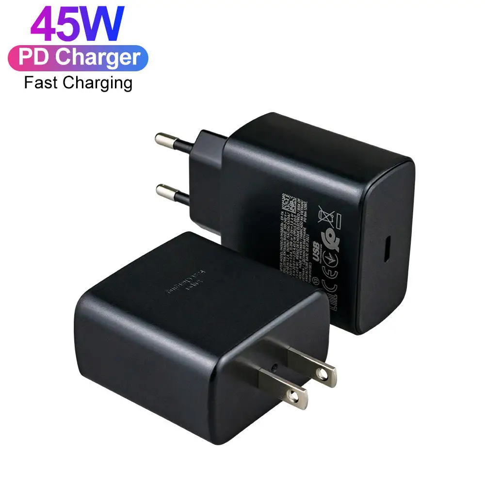 Factory Original PD 45W Super Fast Charging Type C Charger For Samsung S20 S21 Portable Phone Charger
