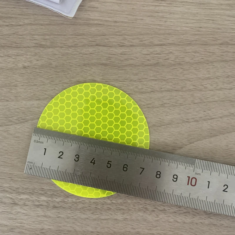 Fluorescent Yellow Green Round Reflector Sticker for Car