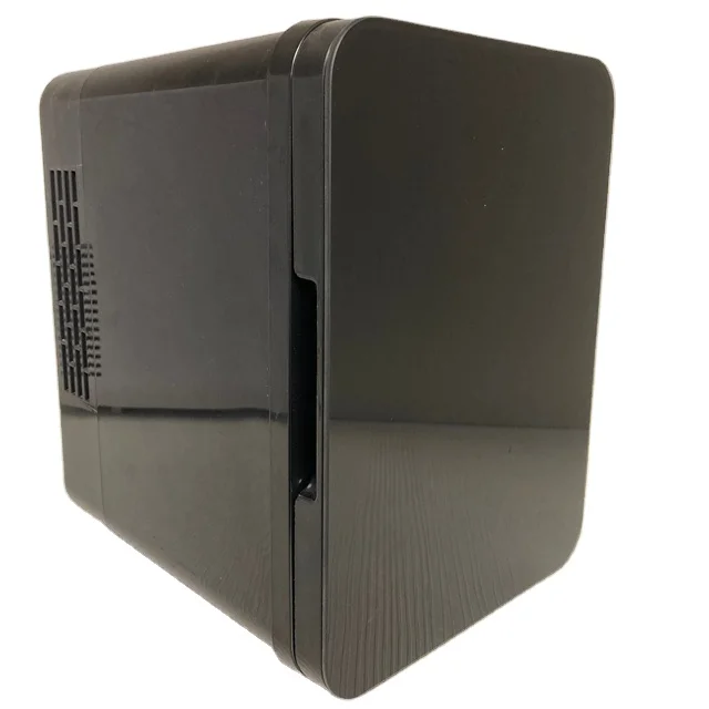 4L Black Paint Body  Black Glass Door Small Portable Fridge for Makeup Mini Fridge