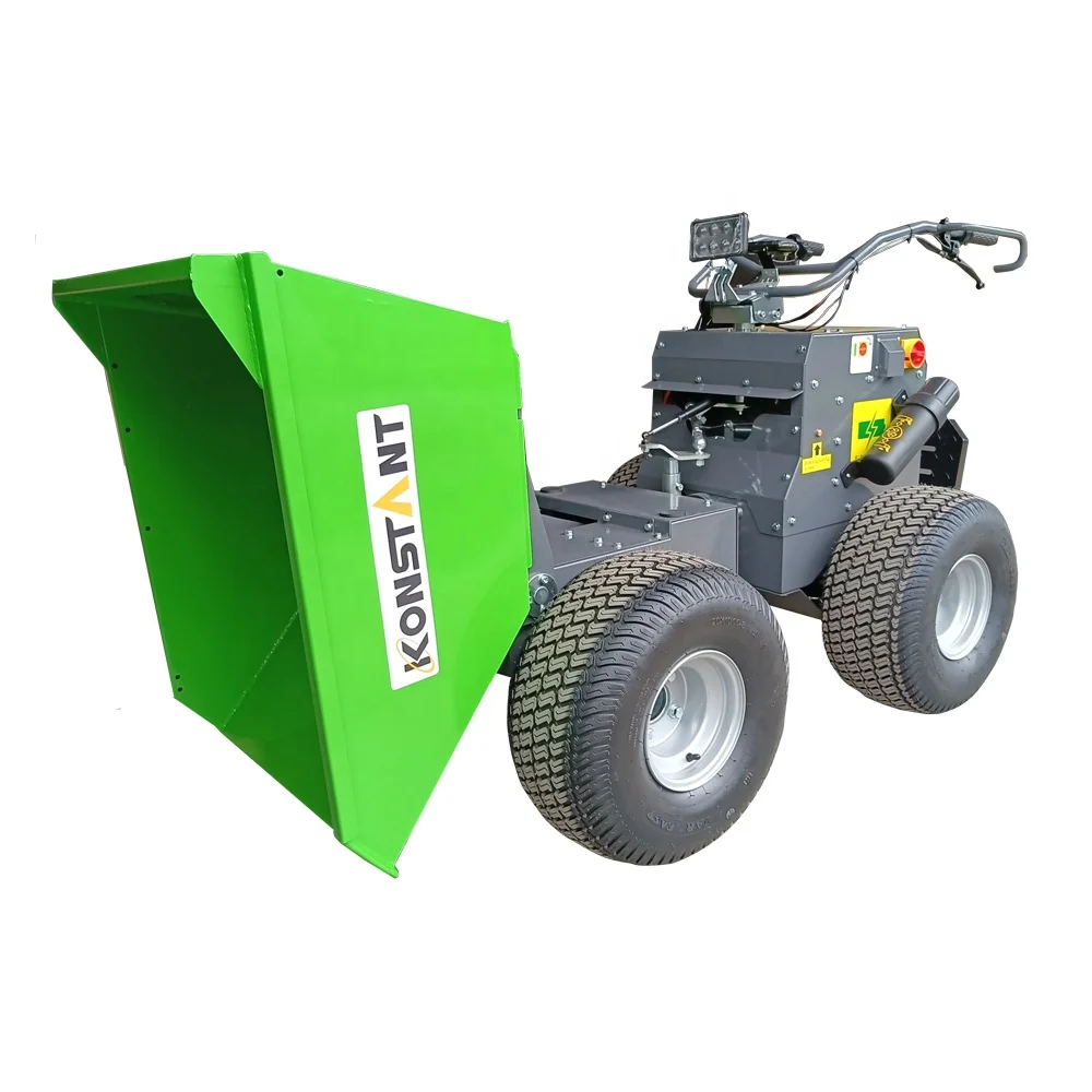 KONSTANT 300KG Mini Dumper Electric 4WD Concrete Power Buggy Barrow 1600W Construction Small Hydraulic Dumper Battery Minidumper