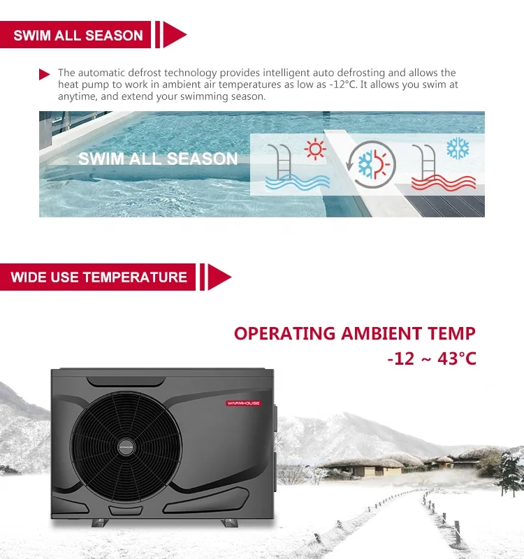 Full Inverter Pool Heat Pump Above Ground Pool Heat Pump Pool Heater