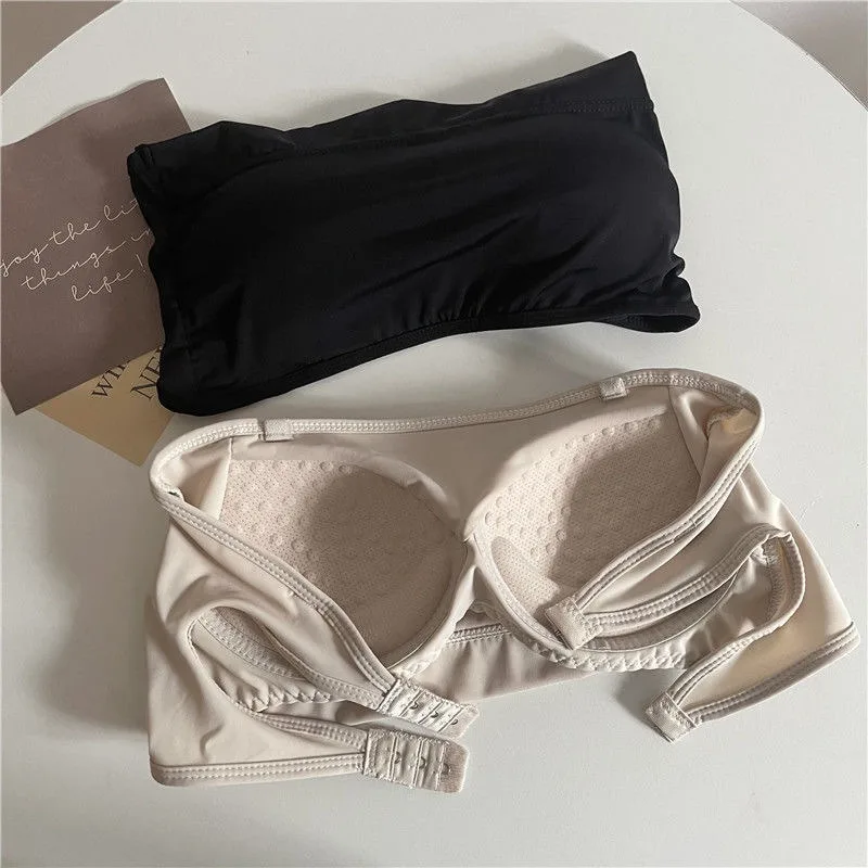Women Sexy Ice silk Wireless Bra Non Slip Invisible Bralette Without Straps Ladies Lingerie Push Up Seamless Strapless Bras