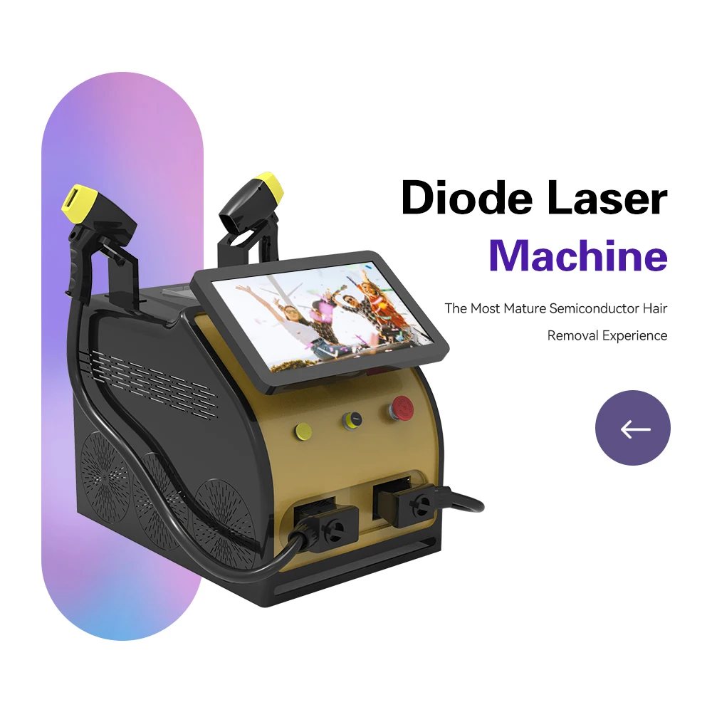 Portable hair removal laser diode 4k screen 808nm diode laser hair removal with remote control system