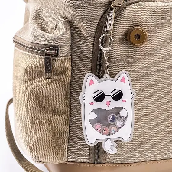 Custom Diy Backpack Jewelry Accessories Men Women Anime Cute Dog Key Ring Open Acrylic Shaker Keychain