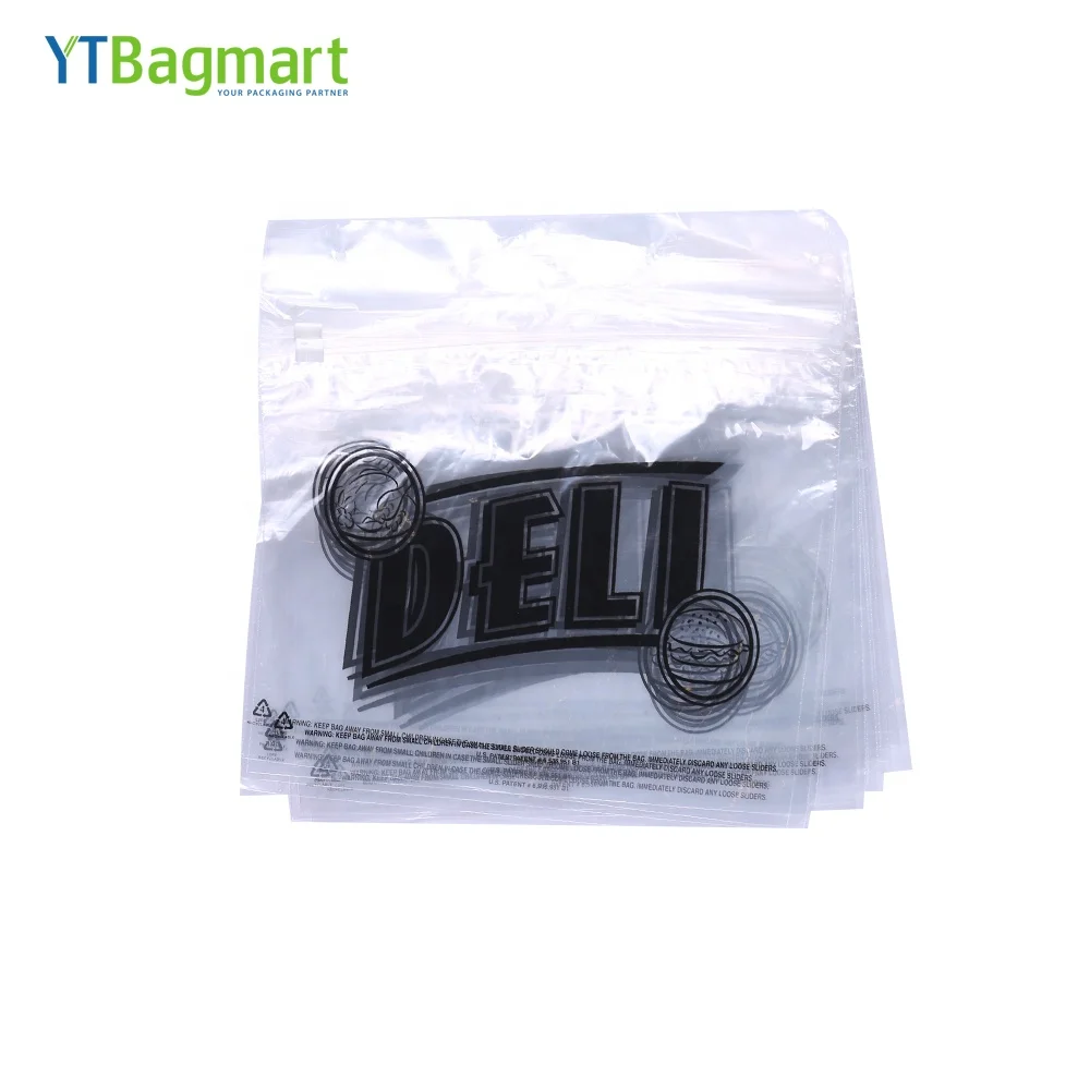 YTBagmart Disposable Transparent Poly Grip Seal Pe Pp Deli Fresh Slider Saddle Pack Deli Bag Custom Plastic Wicket Bag