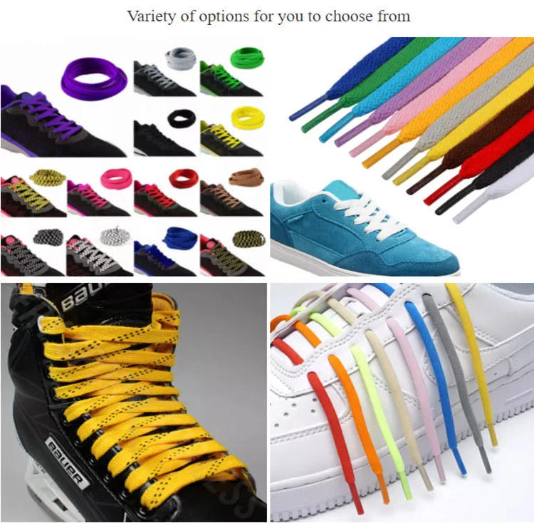 Solid Colors Flat Shoelaces Shoe Laces strings for Teams Cheer Dance Sneakers