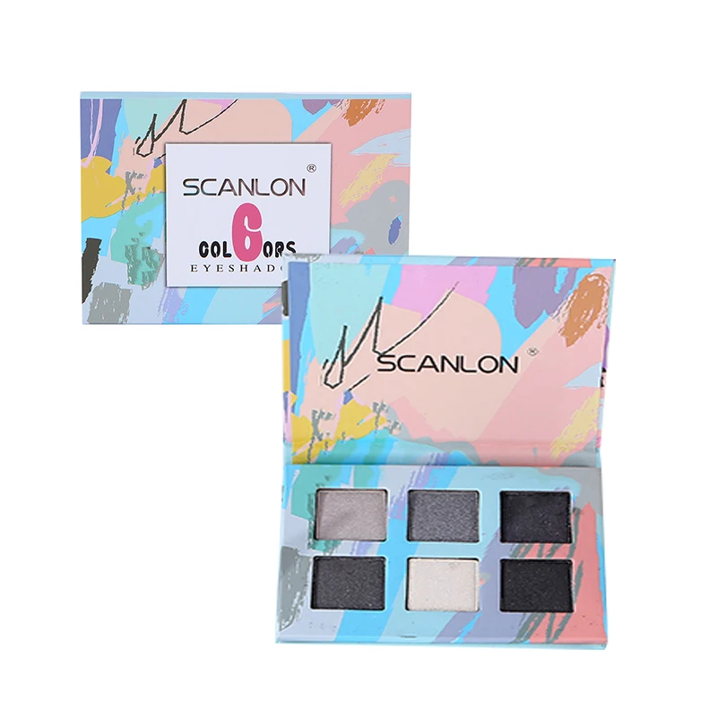 Wholesale 6 Colors Eye Shadow Custom Brown Grey Pink Mineral Sultry Eyes Makeup Eyeshadow Palette