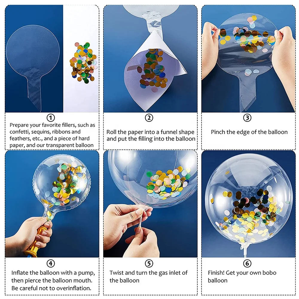 Custom Decorated Birthday Ballon Inflatable Transparent Latex White Handle Flashing Led Light Strip Balloon with Button Switches