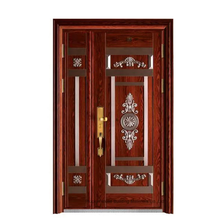 Luxury Design Metal Steel Door Single Double Exterior Front Security Steel Door