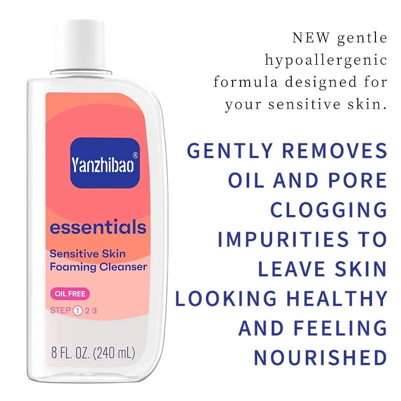 Essentials Oil-Free Daily Face Wash Anti-Aging Whitening Foaming Facial Cleanser Glycerin All Ages Removes Acne-Causing Dirt