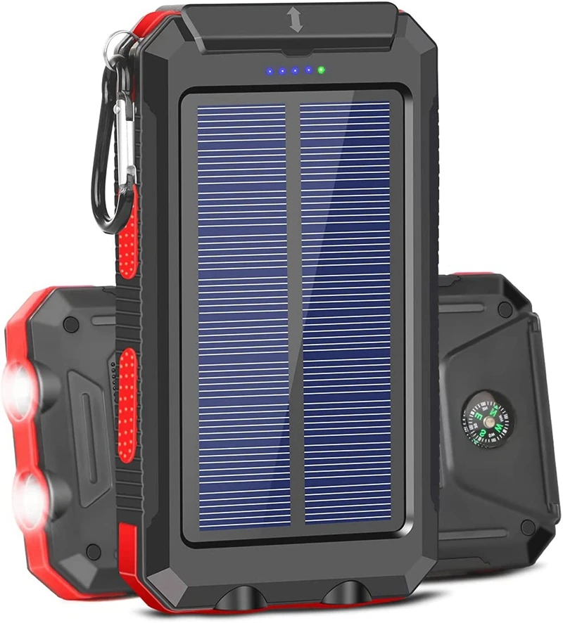 20000mAh; solar charger LED torch portable waterproof battery pack charger;