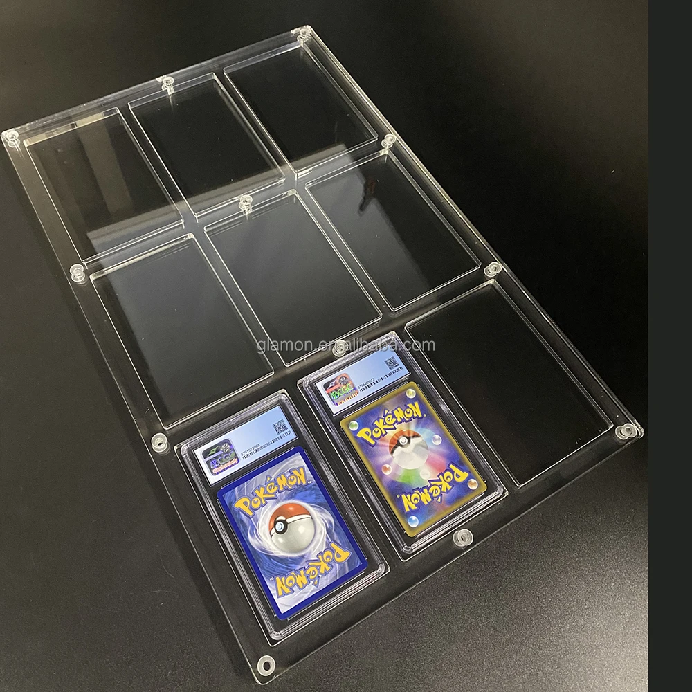 Wholesale Clear 9 Pokemon Cards Slab Display Protector Trading card Collection Case for display