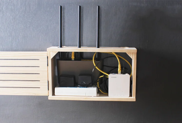 Wooden electric wire cable storage box Phone usb cable winder organizer Wall router cable power plug wire storage boxes