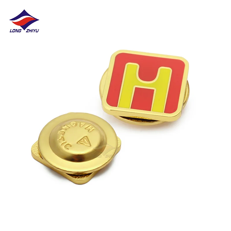 Longzhiyu Custom Heart Metal Pins with Personalized Logo Hard Enamel Lapel Pin Badges Rainbow Metal Crafts for Gifts