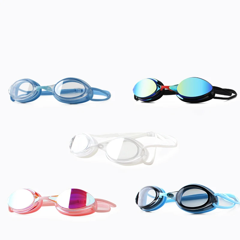 Professional Racing Customized Logo No Leaking Anti Fog UV Protection Adult Swimming Goggles