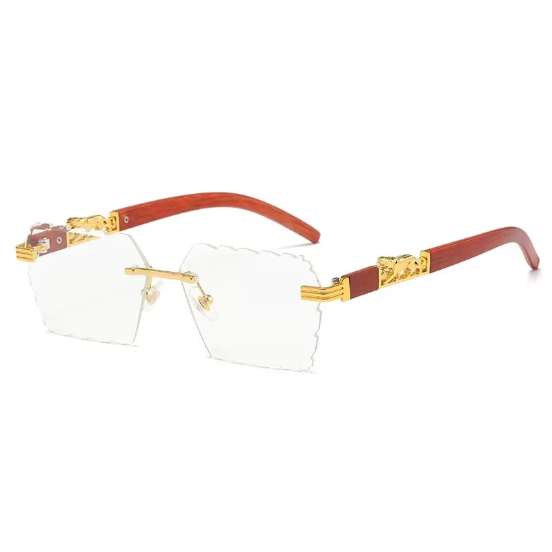 mens rectangular brown sunglasses rimless sunglasses uv400 protection women sun glasses men