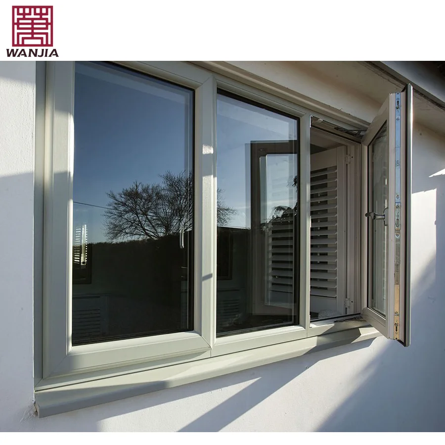 Factory Simple Design Resistance Balcony UPVC Windows Vinyl Double Glazing Casement Windows