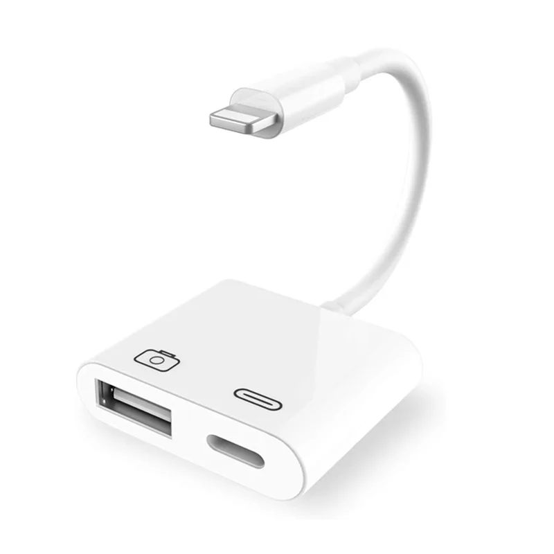  USB-адаптер для камеры 2 в 1 USB-кабель OTG синхронизации данных совместимый с iphone ipad считыватель карт разветвитель