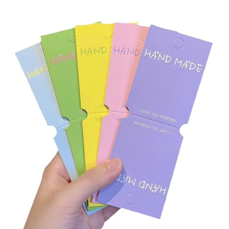 Color handmade printed paper cards for holding bracelets hair bands hair clips hair ribbons  jewelry display card