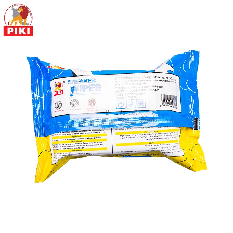 Hot new products custom print 30pcs household travel shoe clean wet wipes