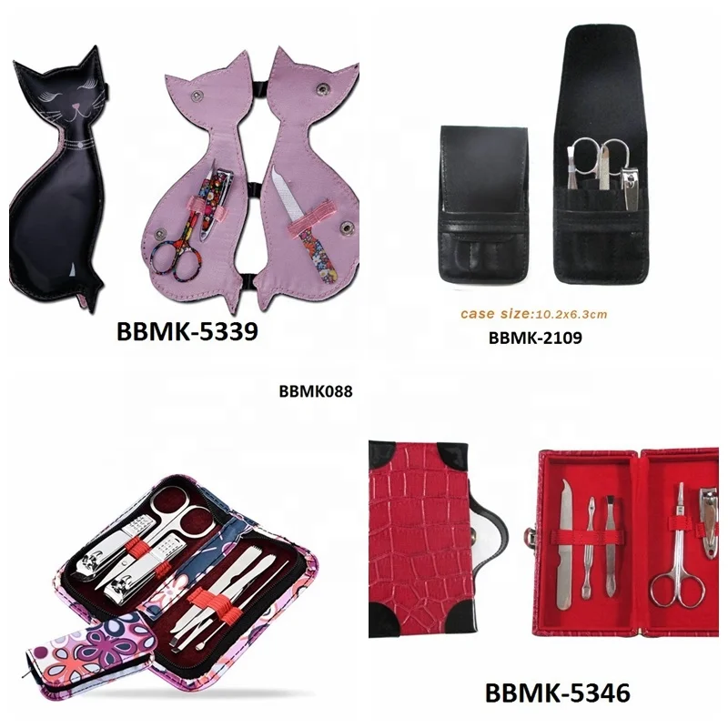 Best promotional festival baby girls pink nail care tools kit 4pcs mini manicure pedicure gift set in shoe shaped case