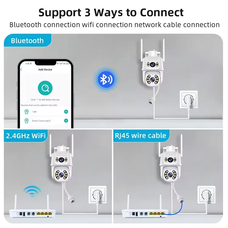 iCSee 6MP IP PTZ Dome Wireless Home Security Camera Night Vision Dual Screen Cloud AI Auto Tracking Alert Alexa Inform Push NVR