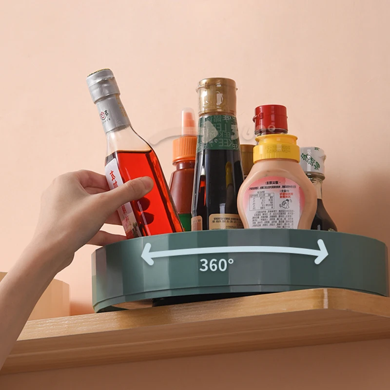 Кухонная кладовая многофункциональная Вращающаяся круглая стойка вращающийся на 360 градусов Органайзер для хранения приправ пластиковый