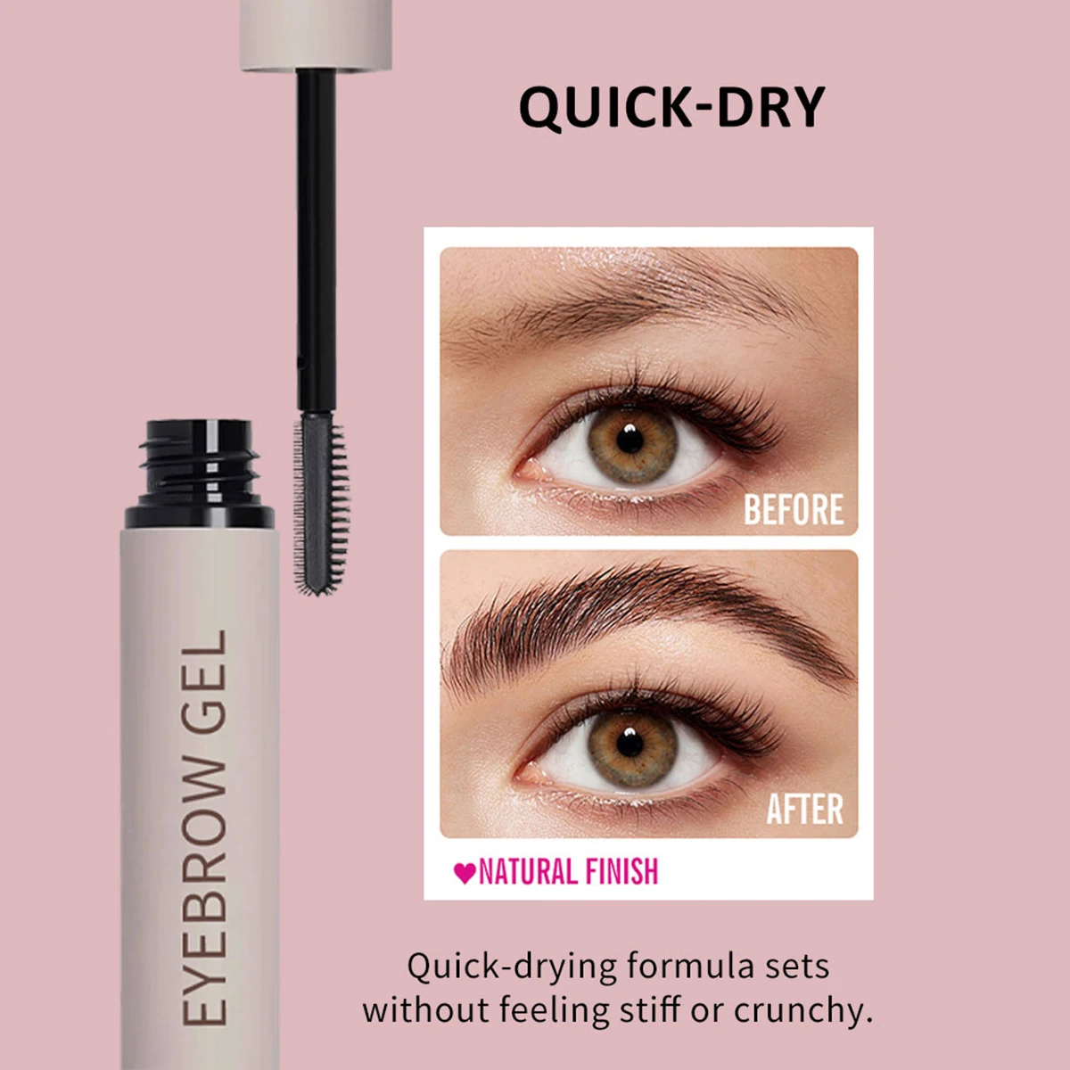 Eyebrow Gel Clear No White Residue Long Lasting Waterproof Fibre Vegan Liquid Eyebrows Gel Mascara Tint Private Label