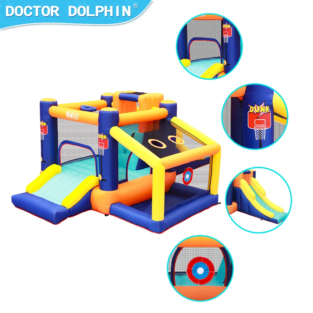 Doctor Dolphin Kids Jumping Bounce House Combo Inflatable Bouncy Castle Bounce House Slide For Party