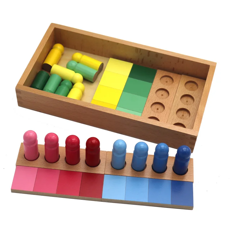 Montessori kindergarten colors correspond wooden teaching AIDS wooden Puzzle early Education Center