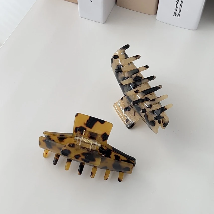 New Korean Style Acetate Hair Claw Clips for thick Hair Flower Large Claw Clip square Big Hair Clamp For Women