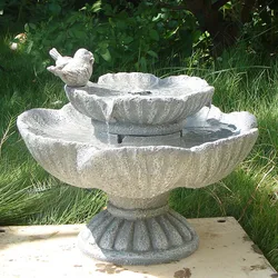 Bird Bath Stand Small Jump Jet Modern Water Sink Garden Outdoor Fountain