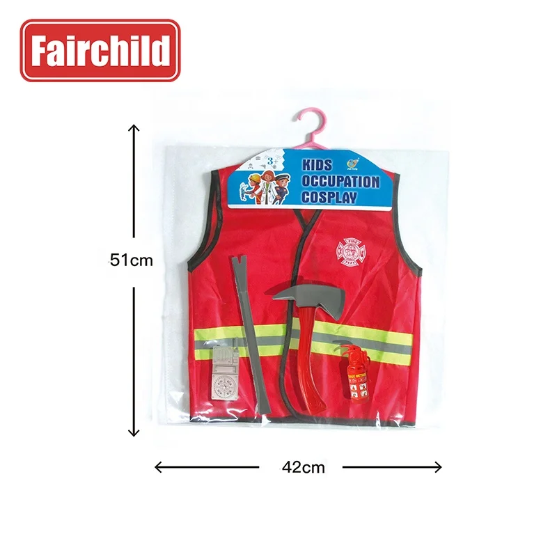 Cosplay Costume Fire Police Pretend Role Play Gift Set Career Costumes and Character Costumes Flame Retardant Material