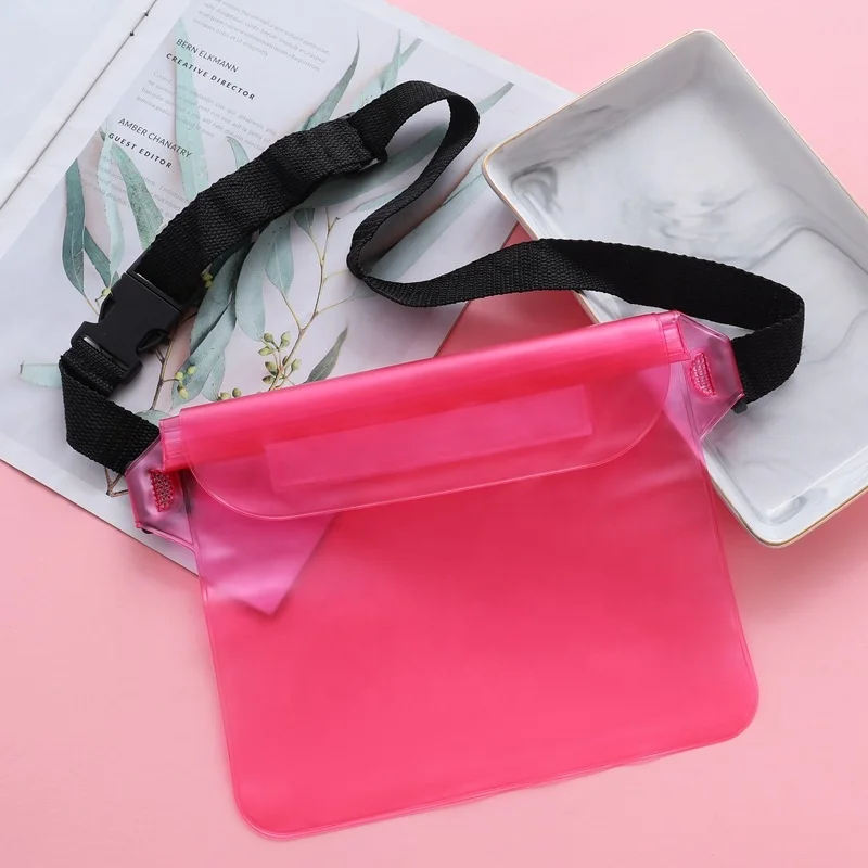 PVC Transparent Waterproof Sealing Drift Diving Swimming Waist Bag Skiing Snowboard Underwater Dry Shoulder Waist Bag For Phone