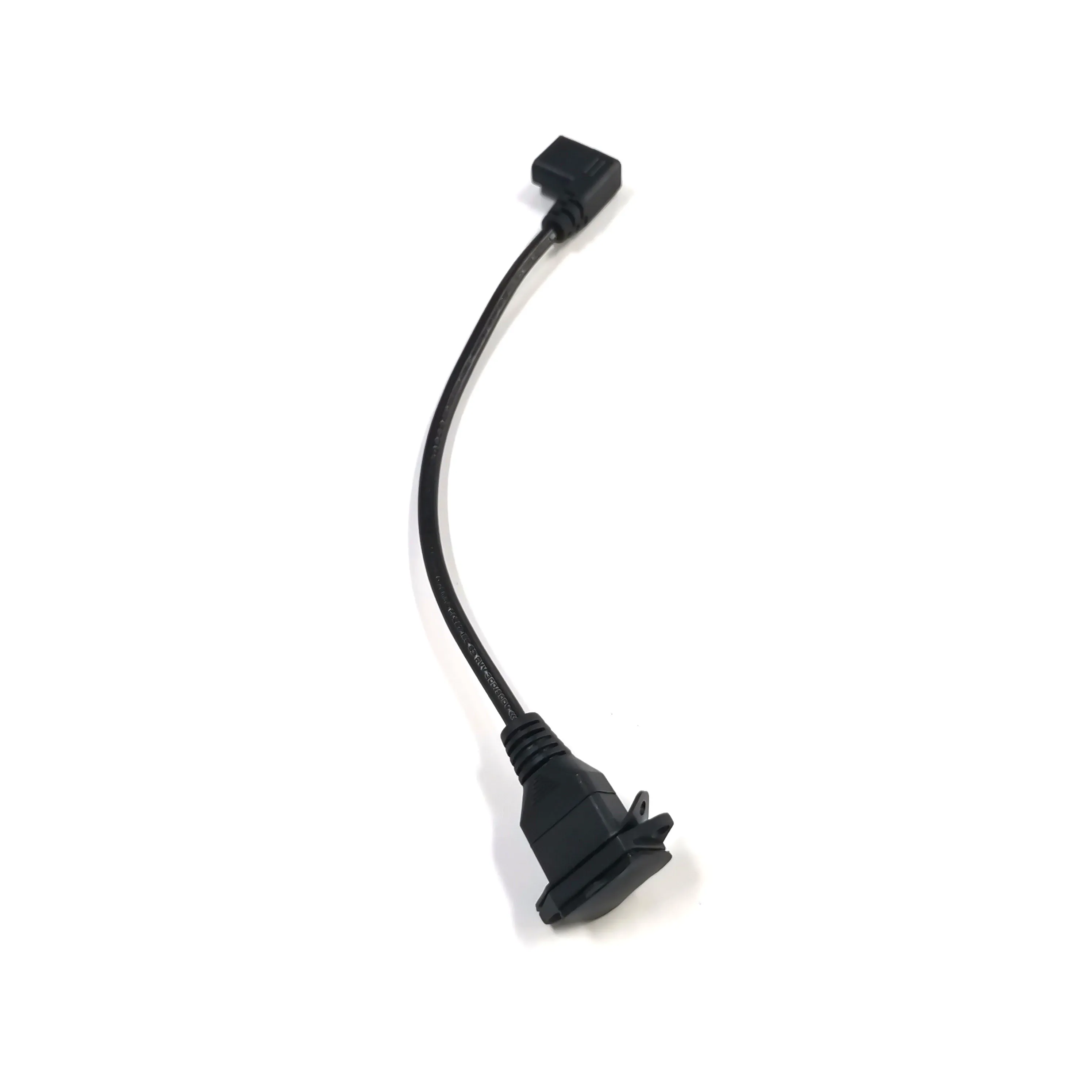 30CM 3X0.75MM2 right angled C13 to moutable C14 power cord with cover