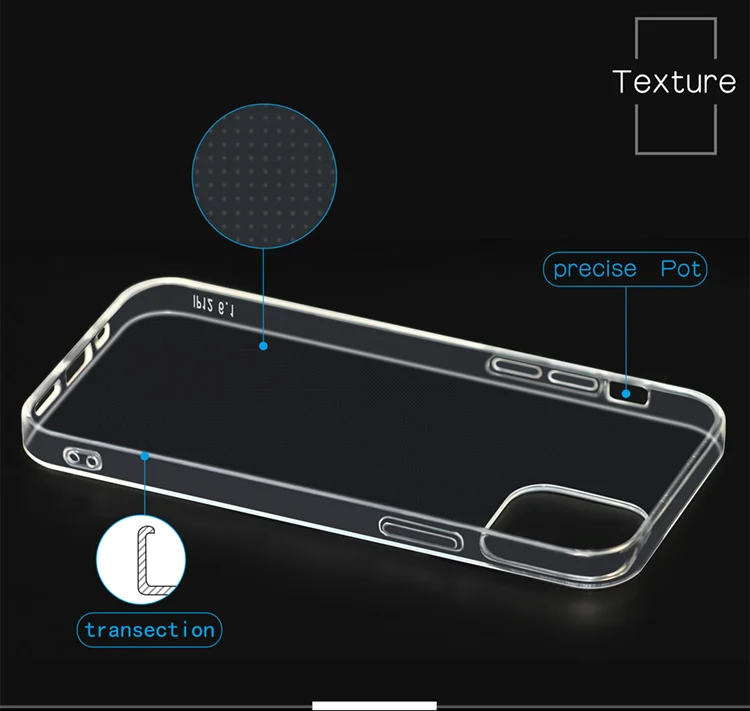 Highly transparent Custom Clear Cellphone Case Bags Shockproof Clear TPU PC Anti Shock  Phone Case for iPhone 13 Pro Max