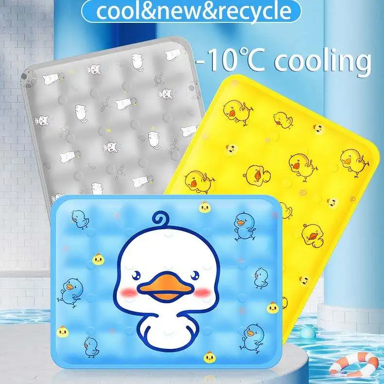 Multi-size summer cute duck Waterproof Bite-resistant Foldable Reusable Washable PVC cooling pet ice pad for dog cat sleeping